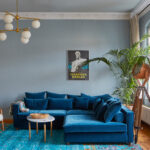 75 Wohnzimmer Mit Blauer Wandfarbe Ideen & Bilder – September 2023 With Wohnzimmer Hellblau