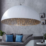 Große Hängeleuchte Ø70Cm Rund Modern Design Silber Leuchte Within Große Lampe Wohnzimmer