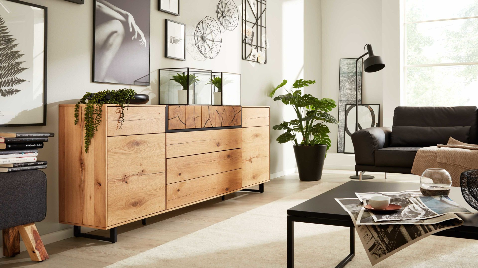 Interliving Wohnzimmer Serie 2106 – Sideboard 620810, Raucheiche inside Wohnzimmer Sideboard Holz