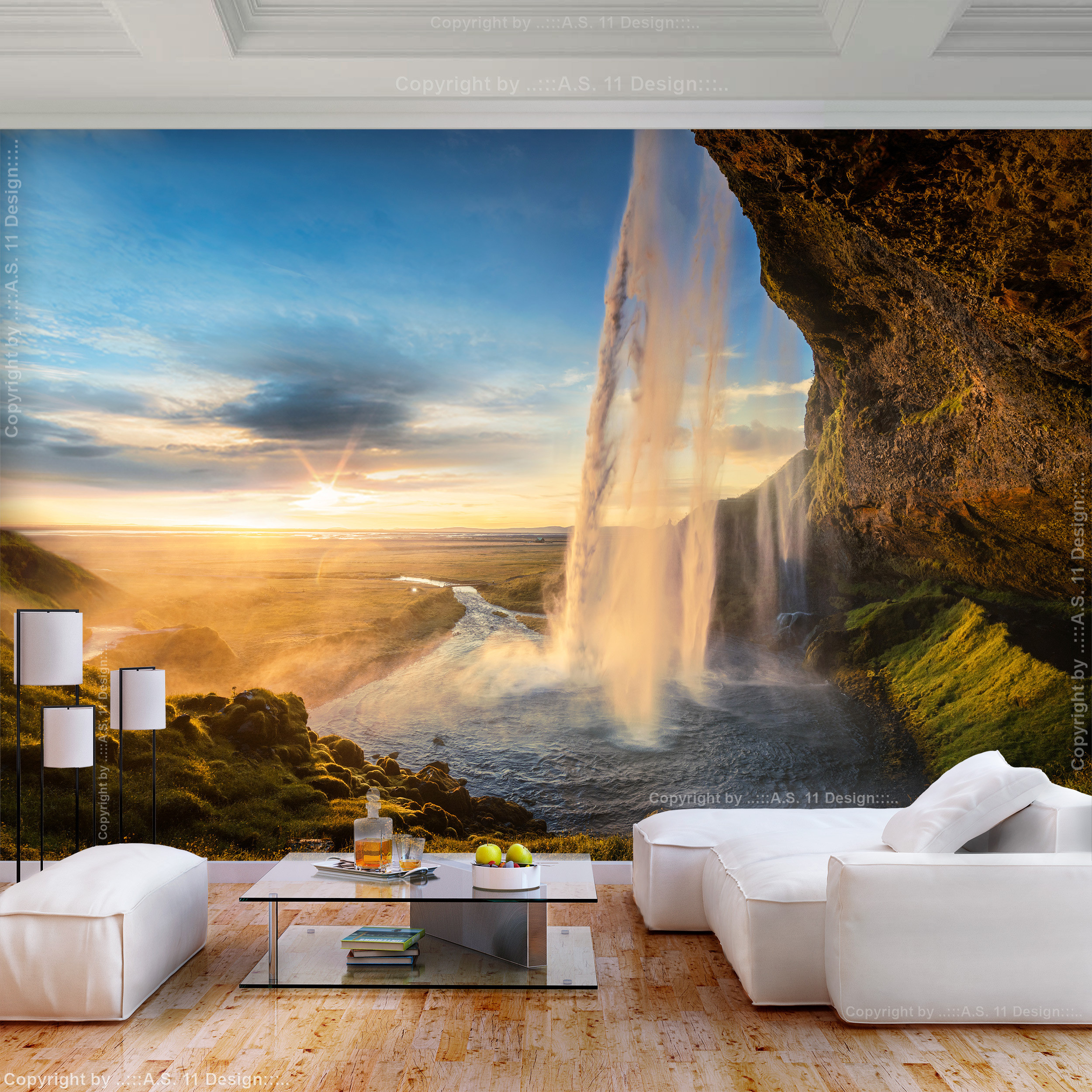 Wasserfall Natur Horizont Vlies Fototapete 3D Wohnzimmer Tapete Wandbild  Xxl | Ebay within Wandtapete Wohnzimmer