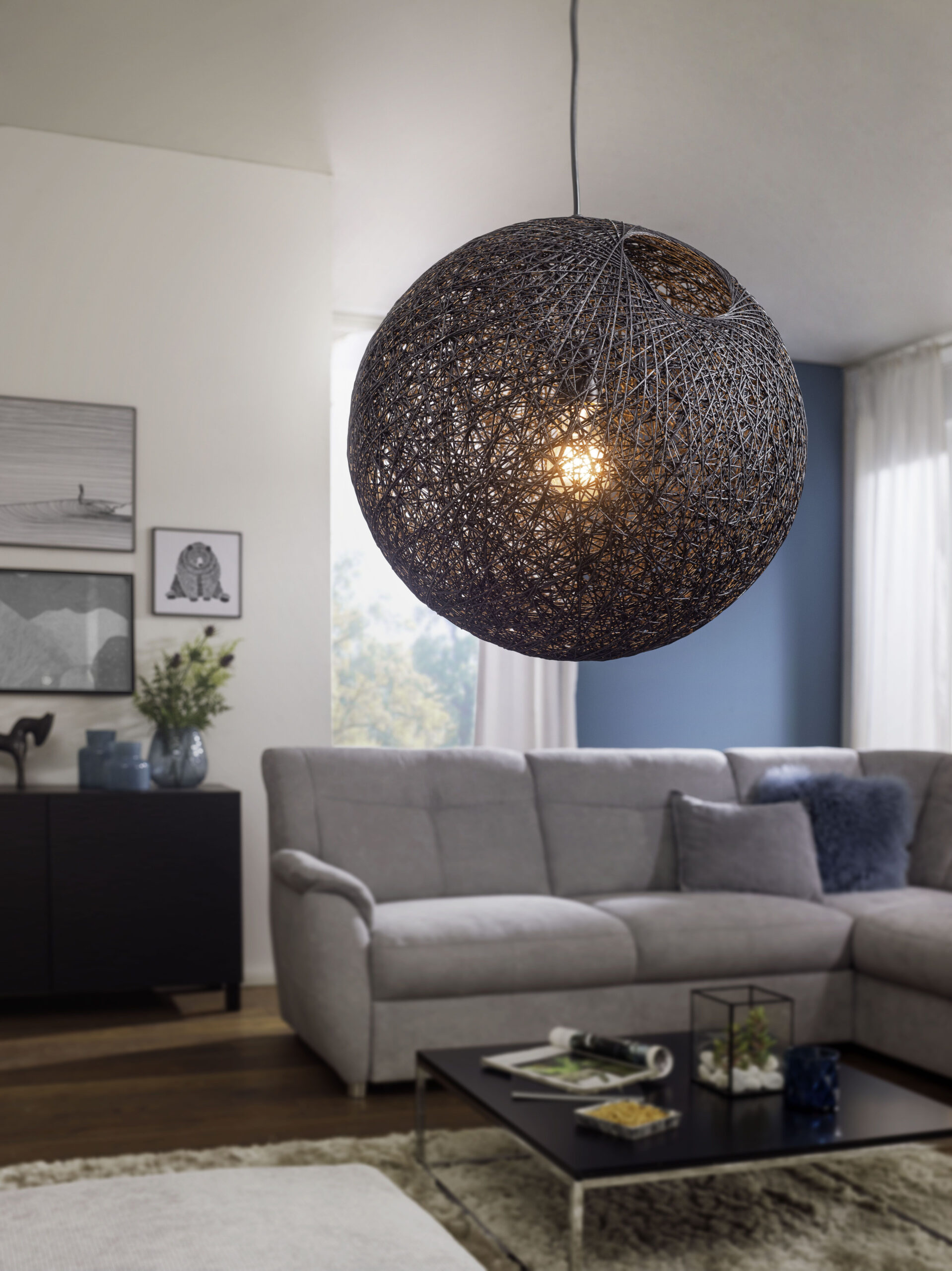 Wohnling Pendelleuchte Schwarz 40 Cm Wl3.062 Aus Rattan #Licht within Lampe Wohnzimmer Schwarz