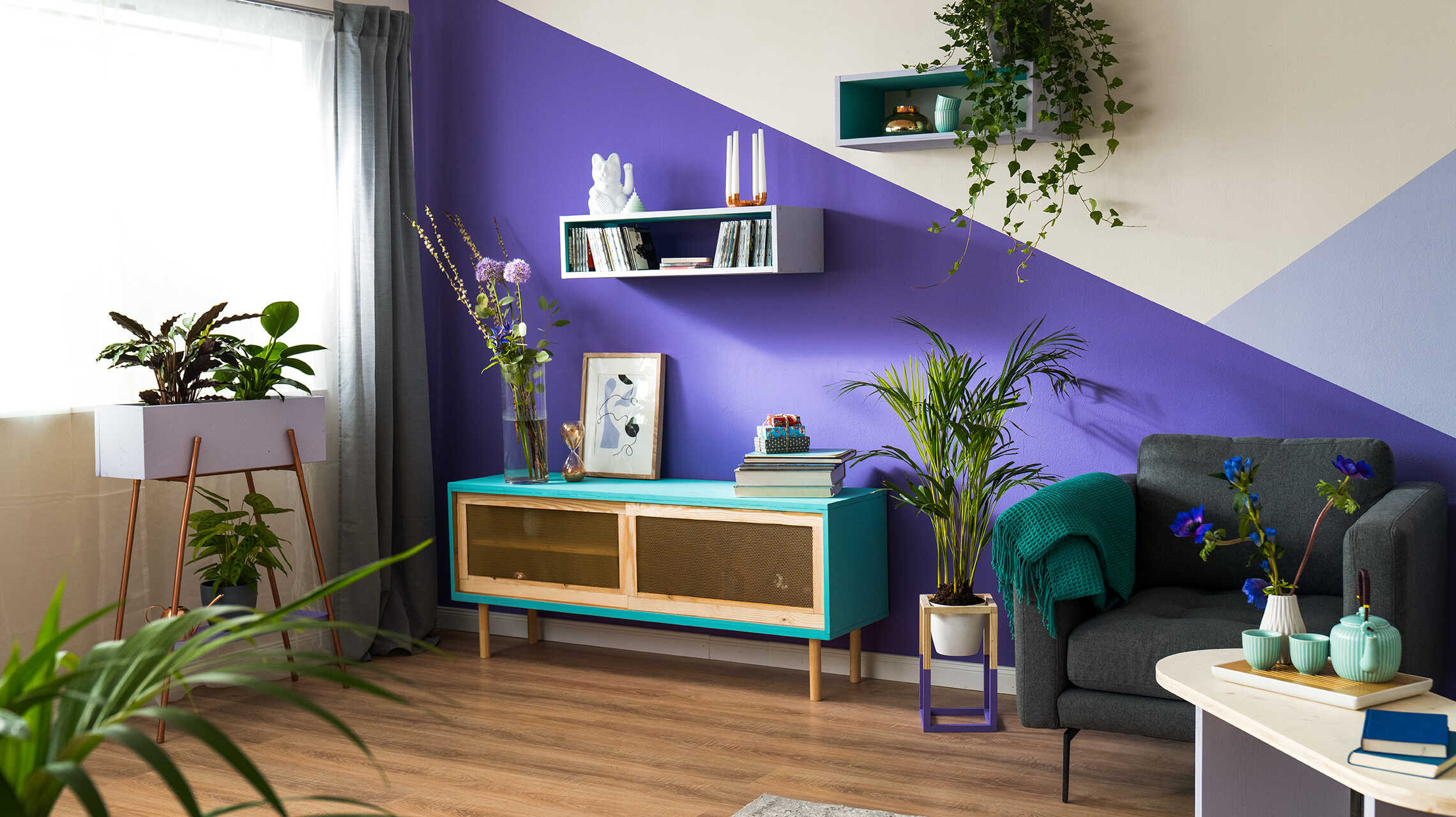 Wohnzimmer In Blau-Lila | Create!Obi throughout Wohnzimmer Lila